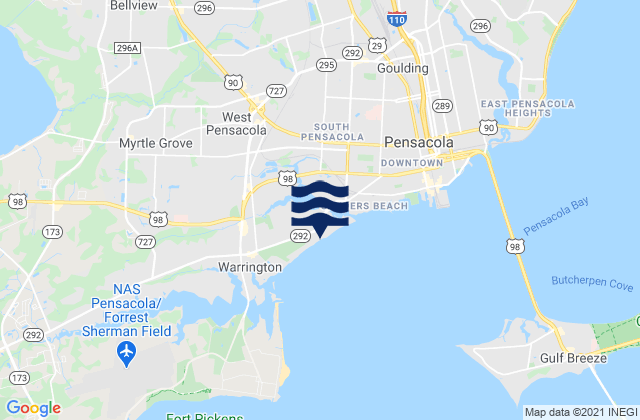 Bayou Chico, United States tide chart map