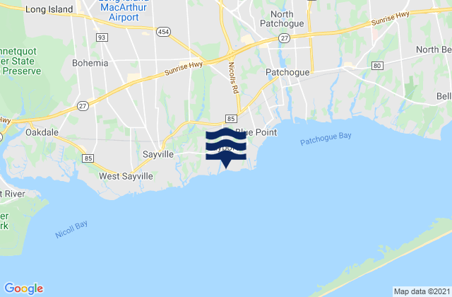 Bayport, United States tide chart map