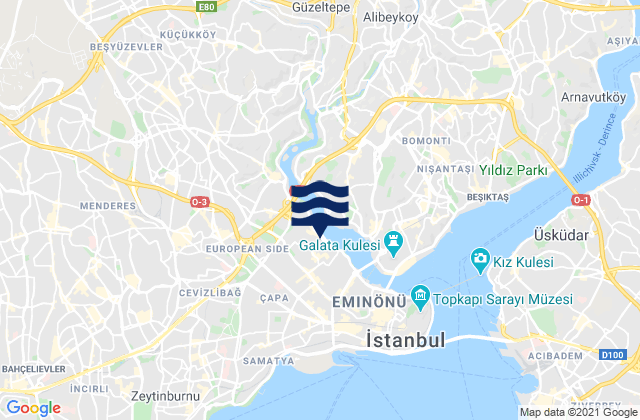 Bayrampasa, Turkey tide times map
