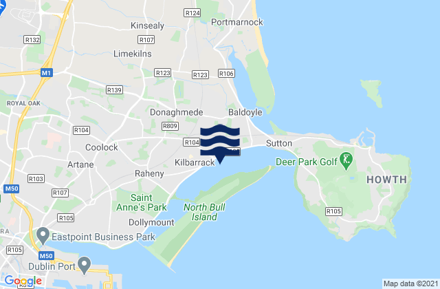 Bayside, Ireland tide times map