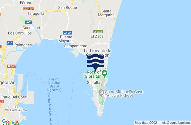Bayside Marina, Gibraltar tide times map