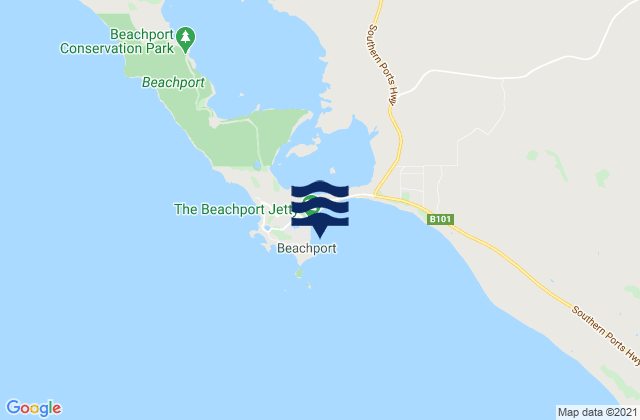 Beachport, Australia tide times map