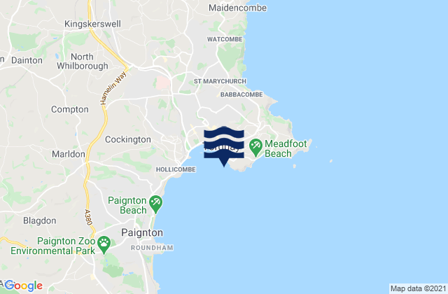 Beacon Cove Beach, United Kingdom tide times map