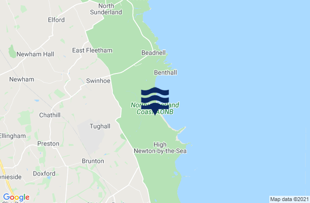 Beadnell Bay, United Kingdom tide times map
