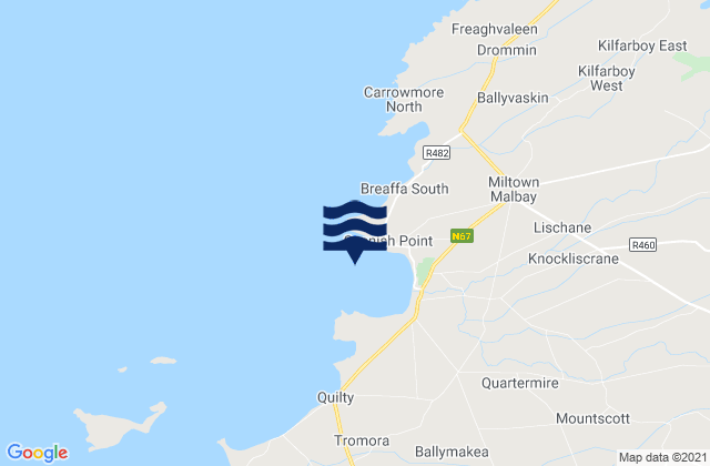 Bealaclugga Bay, Ireland tide times map