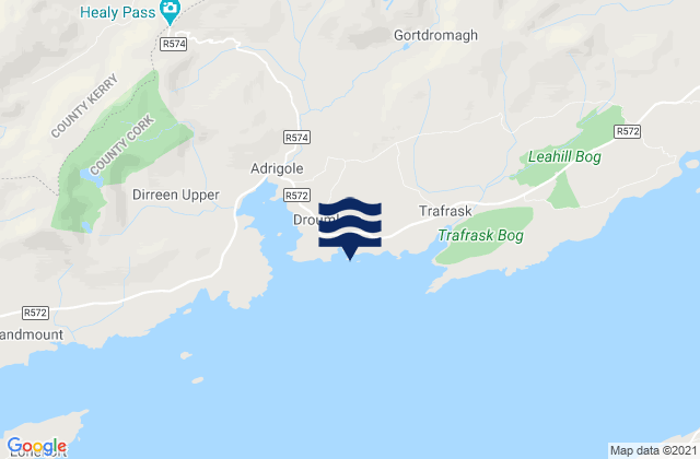 Beara Peninsula, Ireland tide times map