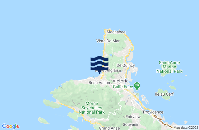 Beau Vallon, Seychelles tide times map