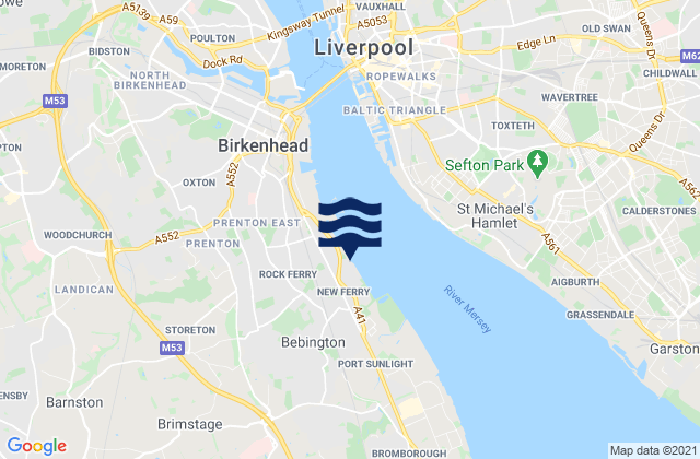 Bebington, United Kingdom tide times map
