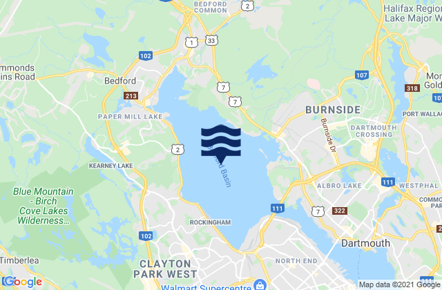 Bedford Basin, Canada tide times map