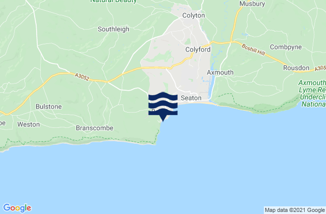Beer Beach, United Kingdom tide times map
