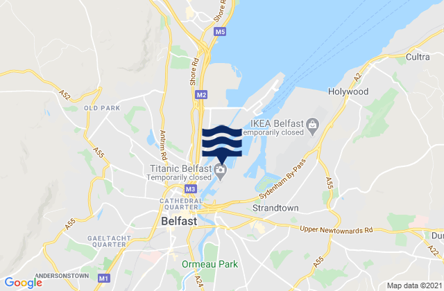 Belfast, United Kingdom tide times map
