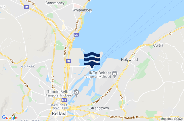 Belfast Port, United Kingdom tide times map