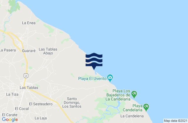 Bella Vista, Panama tide times map