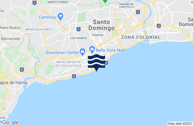 Bella Vista, Dominican Republic tide times map