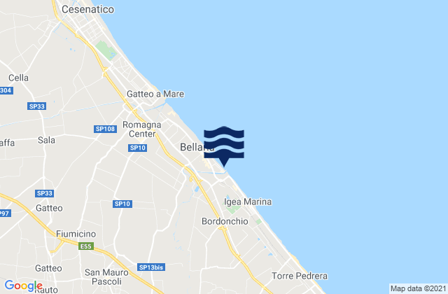 Bellaria-Igea Marina, Italy tide times map