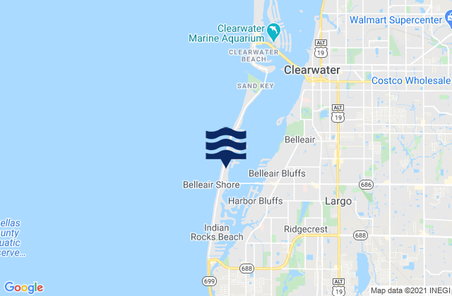Belleair Beach FL Tide Charts - Belleair Beach Pinellas County Florida United States Tide Chart Map 6233823