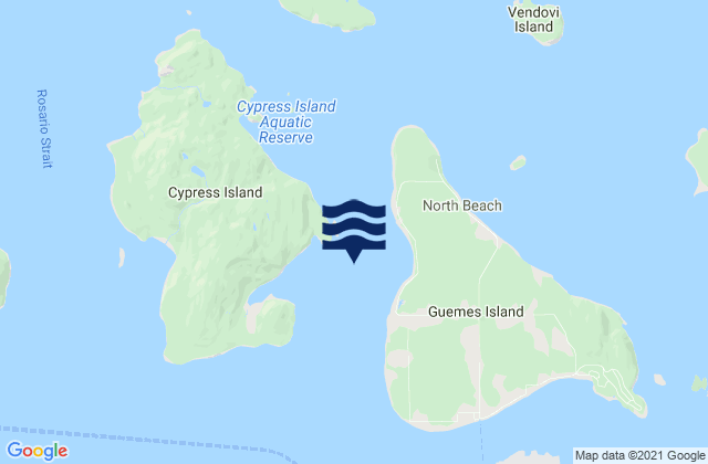 Bellingham Channel off Cypress I. Light, United States tide chart map