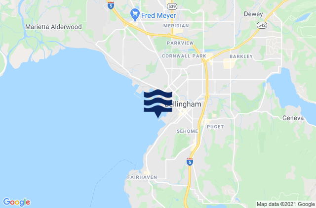 Bellingham, United States tide chart map