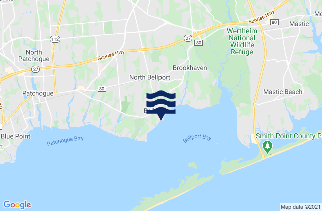 Bellport, United States tide chart map