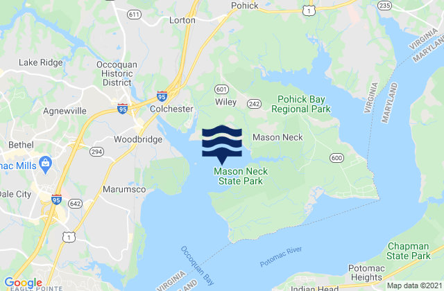 Belmont Bay, United States tide chart map