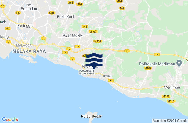 Bemban, Malaysia tide times map