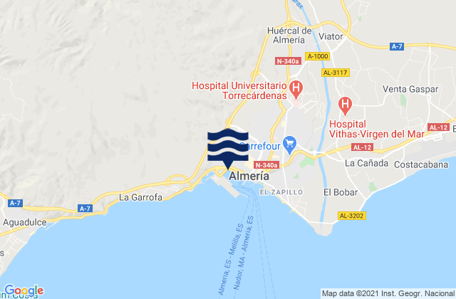 Benahadux, Spain tide times map