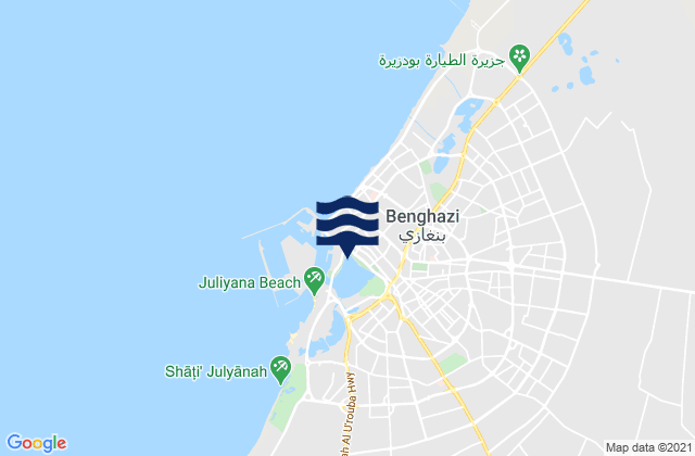 Benghazi, Libya tide times map