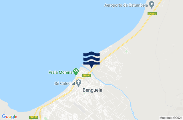 Benguela, Angola tide times map