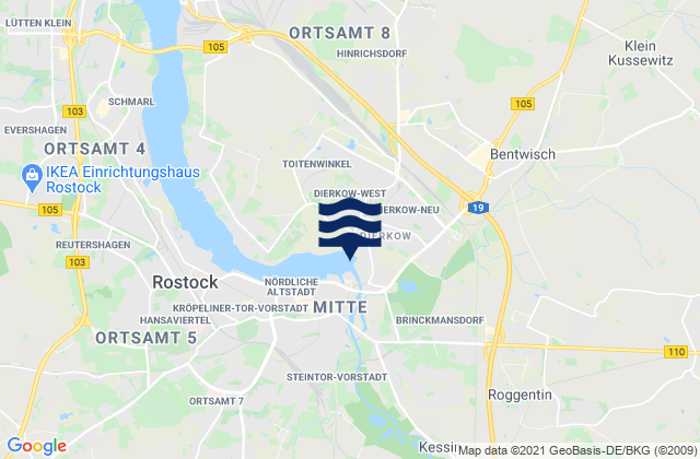 Bentwisch, Germany tide times map