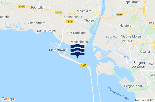 Bergsche Diepsluis west, Netherlands tide times map