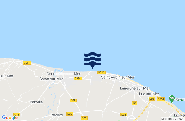 Bernieres-sur-Mer, France tide times map