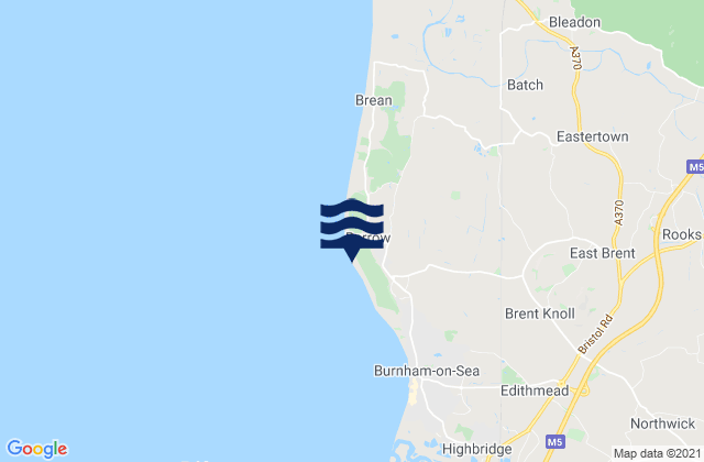 Berrow Beach, United Kingdom tide times map
