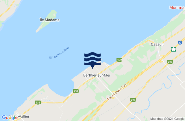 Berthier-sur-Mer, Canada tide times map