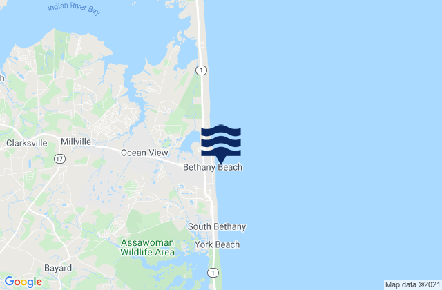 Bethany Beach, United States tide chart map