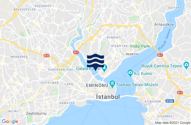 Beyoglu, Turkey tide times map