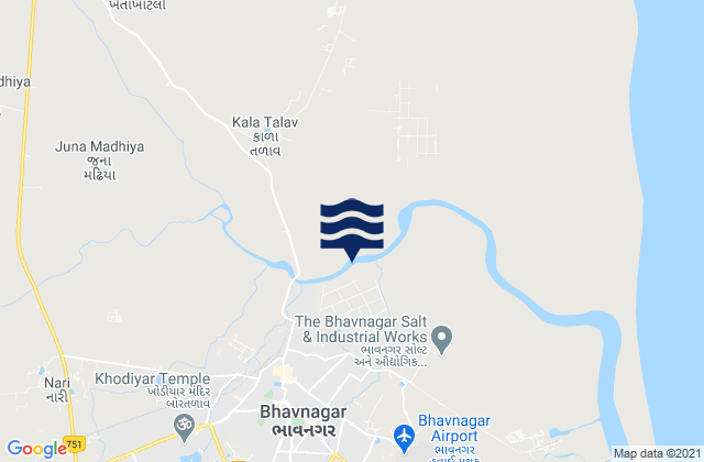 Bhavnagar, India tide times map