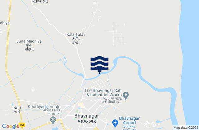 Bhavnagar, India tide times map