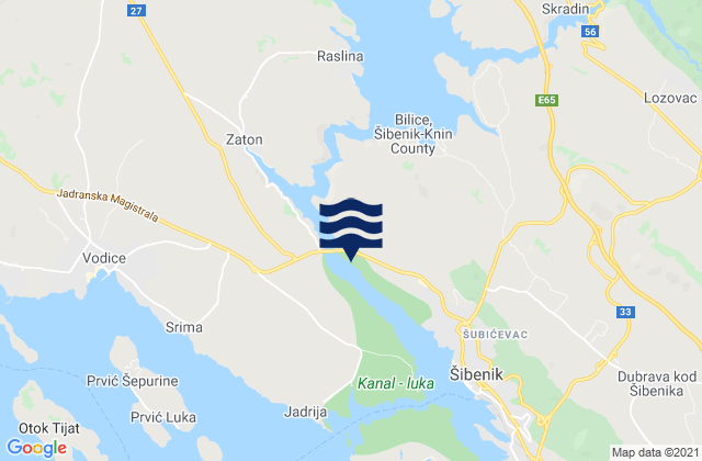 Bilice, Croatia tide times map