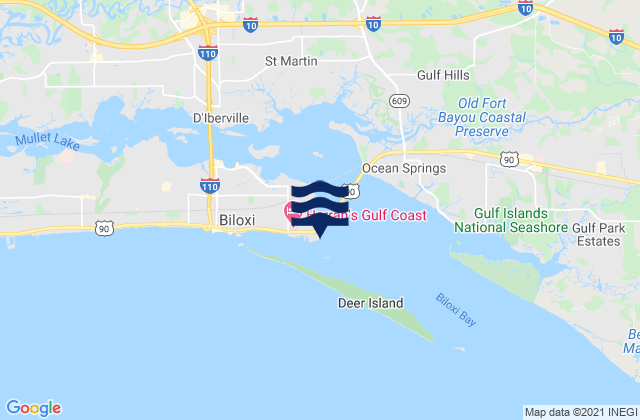 Biloxi (Cadet Point) Biloxi Bay, United States tide chart map