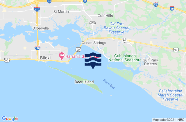 Biloxi Bay, United States tide chart map