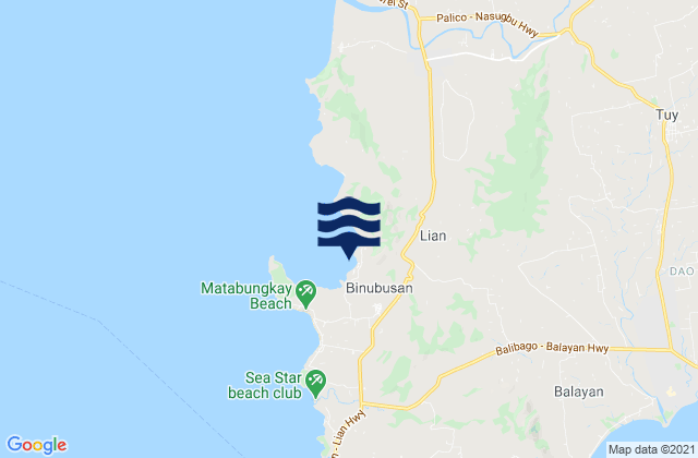 Binubusan, Philippines tide times map
