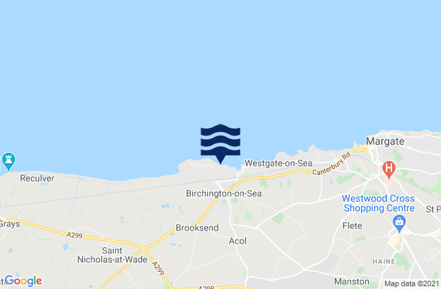 Birchington-on-Sea, United Kingdom tide times map
