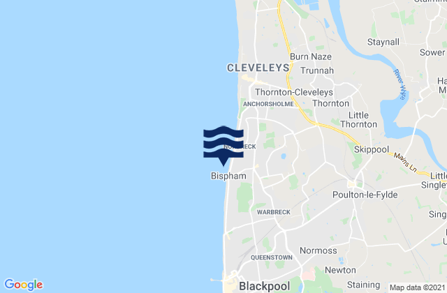 Bispham Beach, United Kingdom tide times map