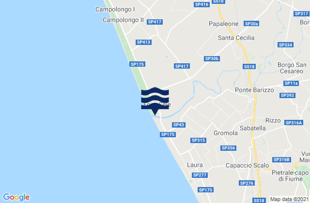 Bivio Santa Cecilia, Italy tide times map