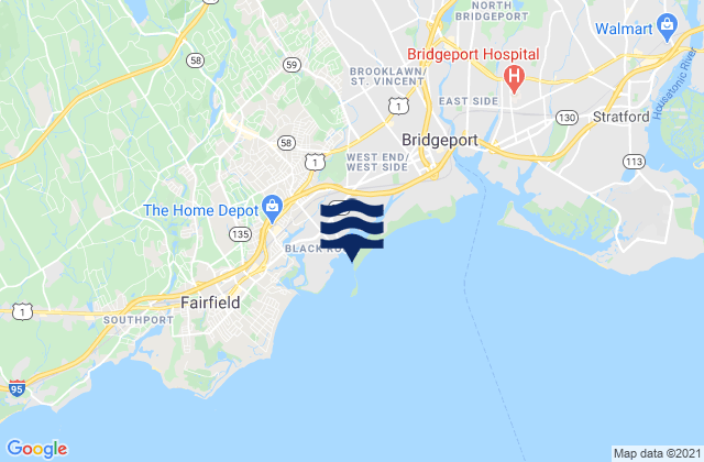 Black Rock Harbor entrance, United States tide chart map