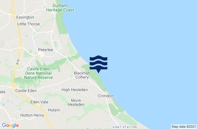 Blackhall Rocks Beach, United Kingdom tide times map