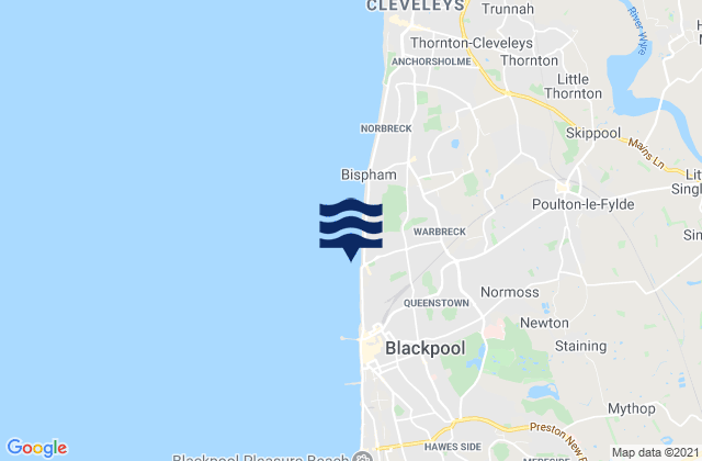 Blackpool, United Kingdom tide times map