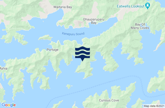 Blackwood Bay or Tahuahua Bay, New Zealand tide times map