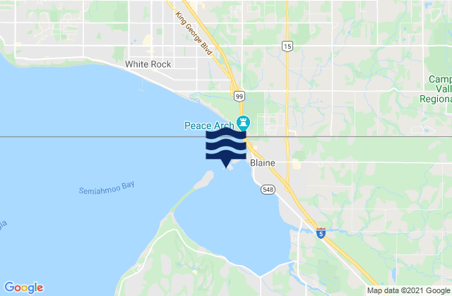 Blaine Drayton Harbor, Canada tide times map