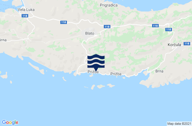 Blato, Croatia tide times map